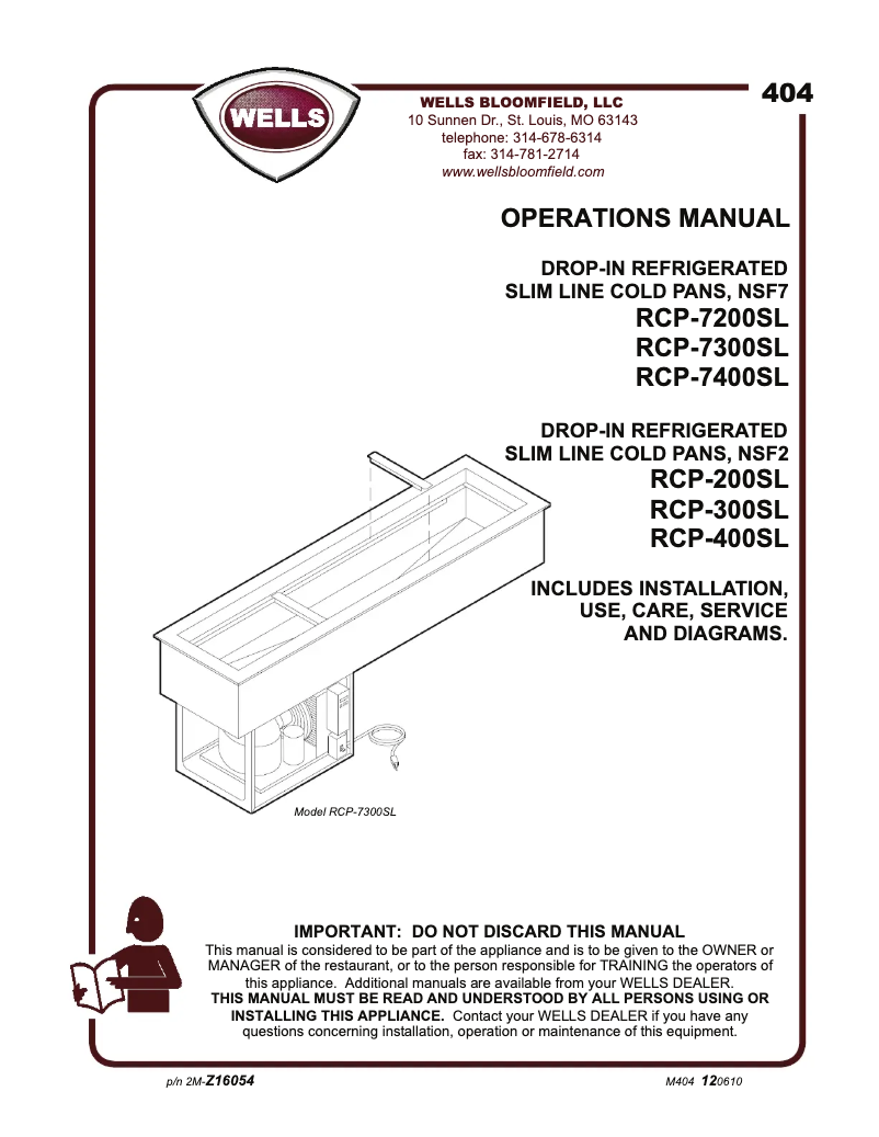 Image de la première page du manuel de l'appareil RCP-7400SL