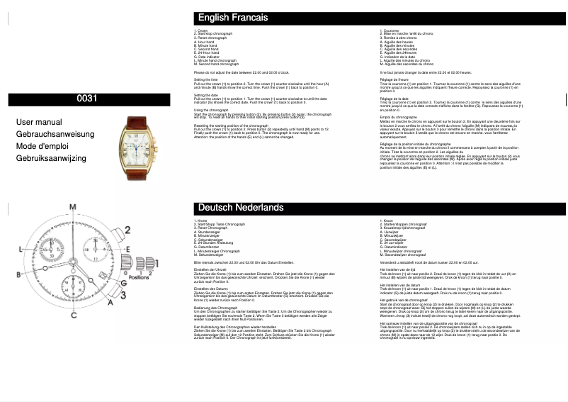 Image de la première page du manuel de l'appareil Desmond 0031