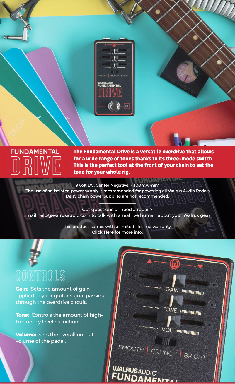 Page n°1 - Manuel utilisateur Walrus Audio Fundamental Drive