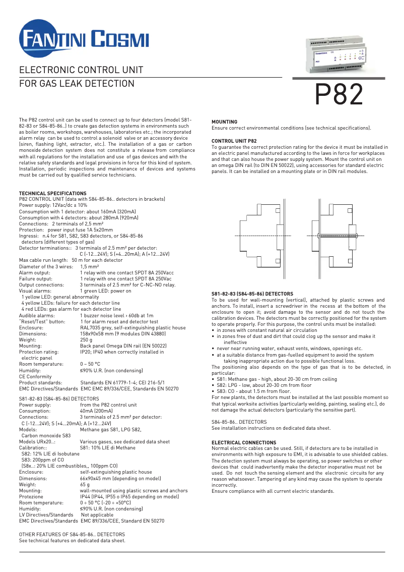 Page n°1 - Manuel utilisateur Fantini Cosmi P82