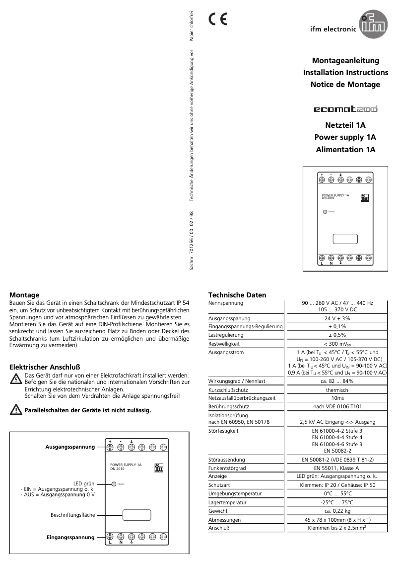 Image de la première page du manuel de l'appareil DN2010