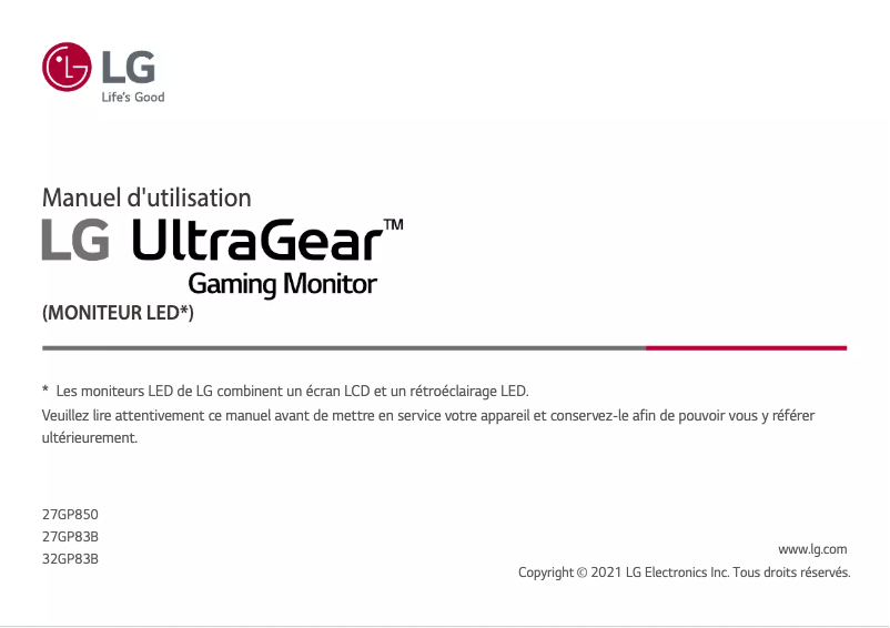 Página 1 del manual Manual de usuario LG UltraGear 27GP850P