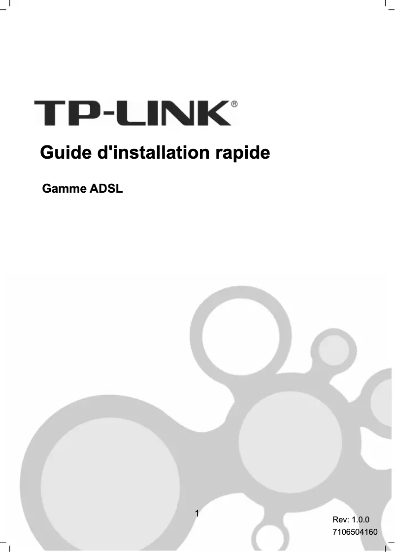 Page n°1 - Manuel utilisateur TP-Link TD-8816
