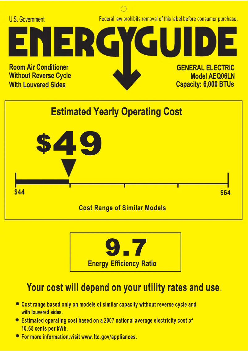 Image de la première page du manuel de l'appareil AEQ06LN