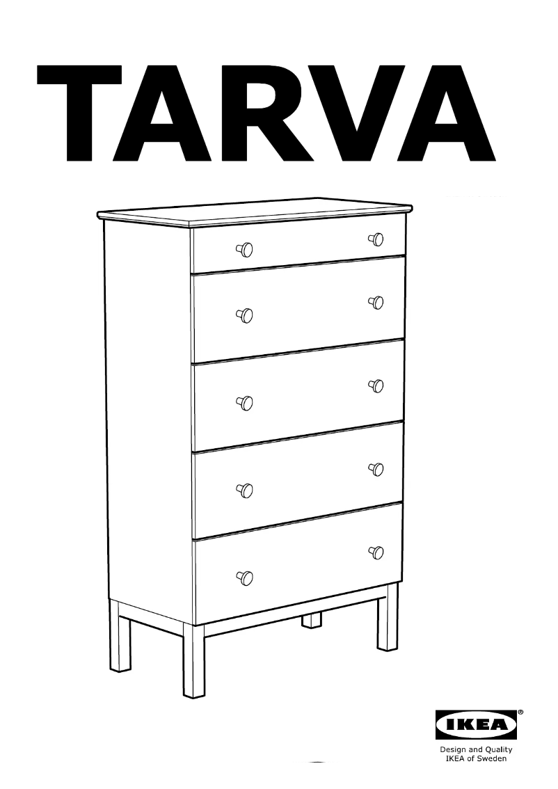 Image de la première page du manuel de l'appareil TARVA (5 drawers)