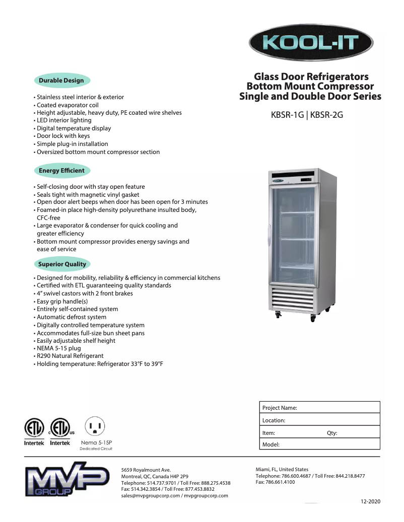 Page 1 de la notice Manuel utilisateur Kool-It KBSR-2