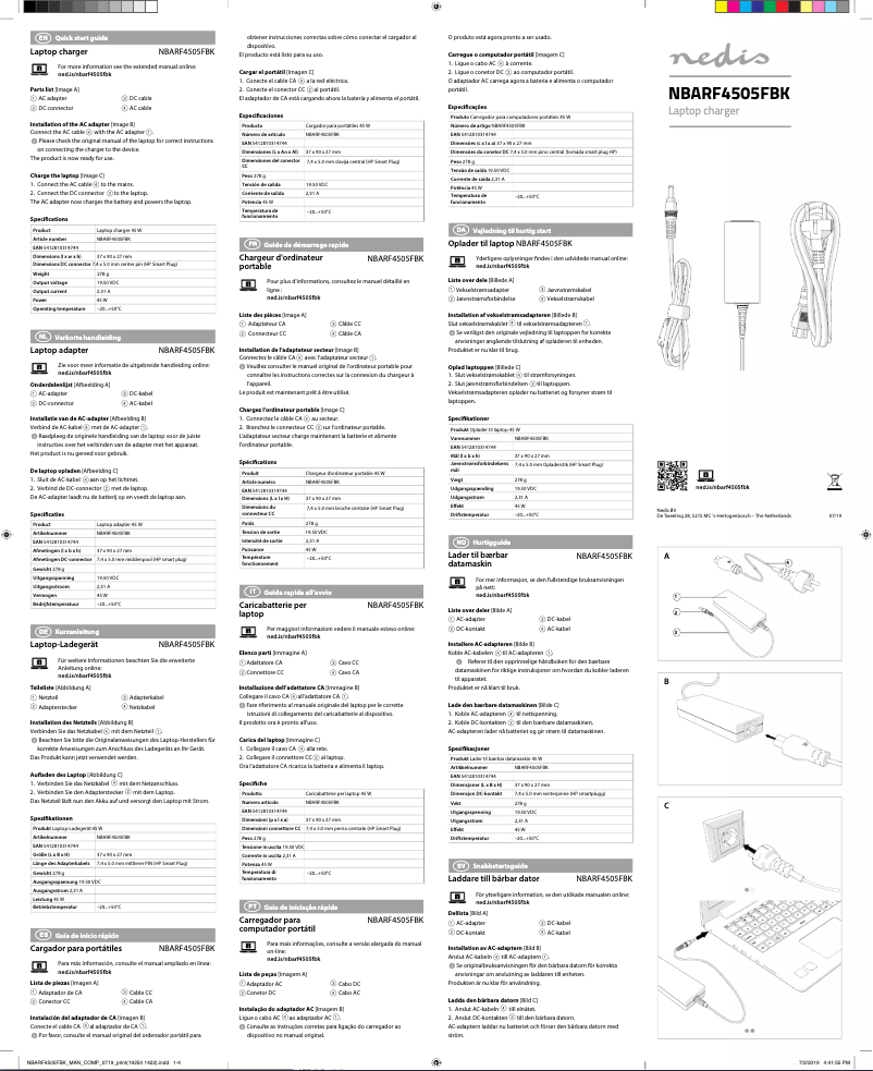 Page 1 de la notice Manuel utilisateur Nedis NBARF4505FBK