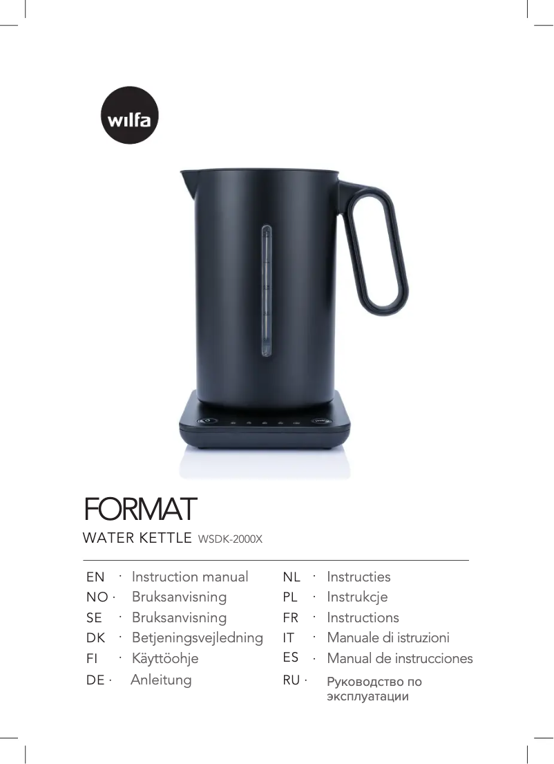 Page 1 de la notice Manuel utilisateur Wilfa SVART Format WSDK-2000S