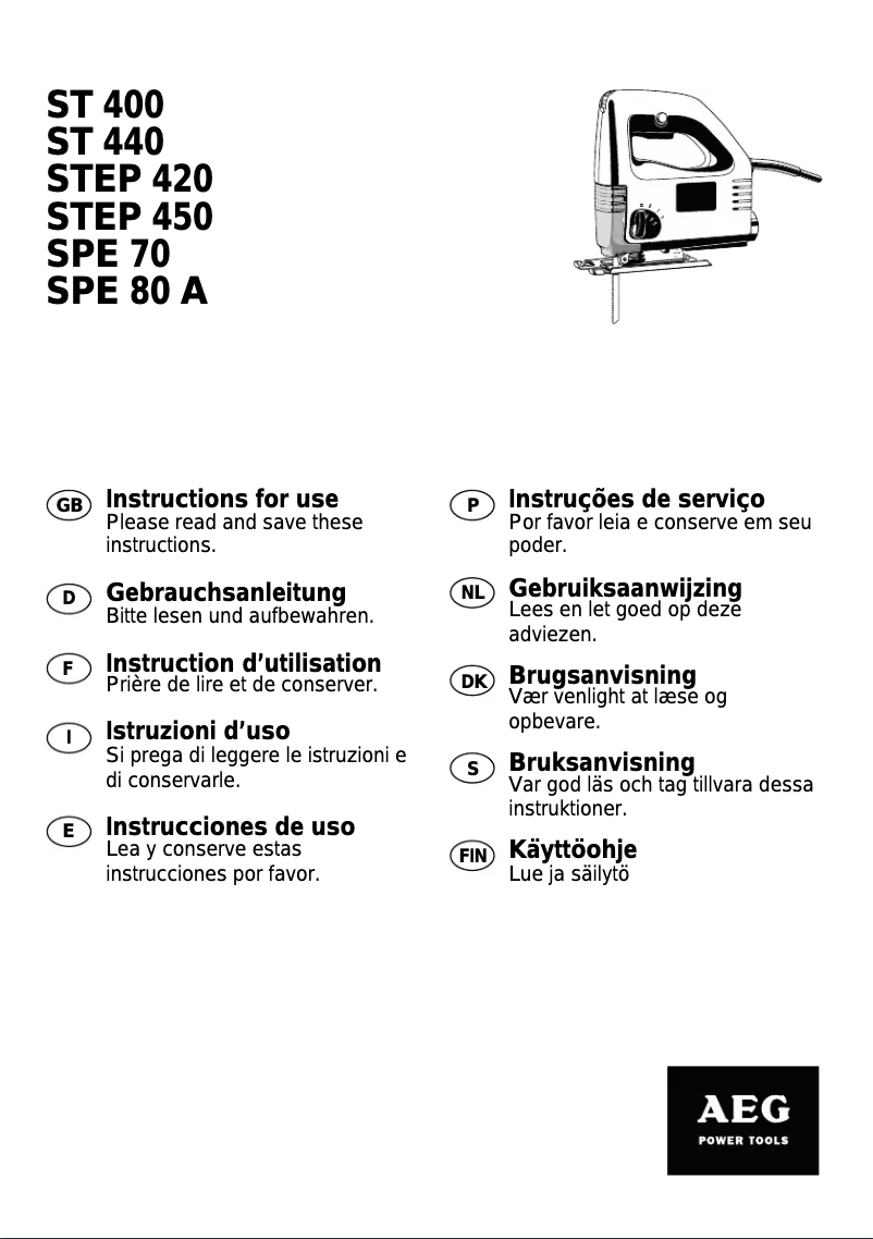 Page n°1 - Manuel utilisateur AEG ST 440