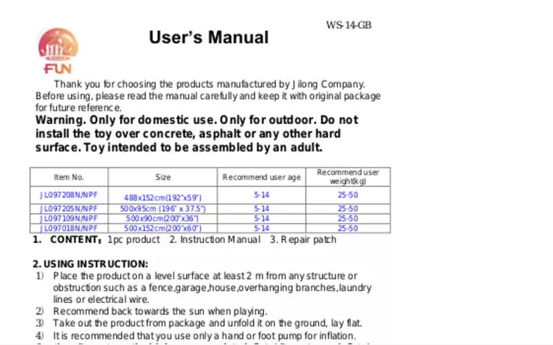 Image de la première page du manuel de l'appareil JL097109NPF