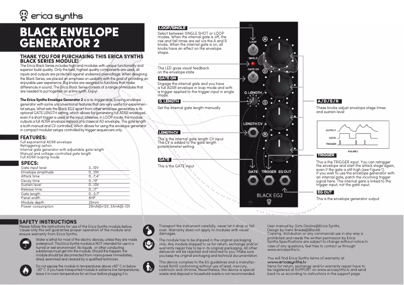Page n°1 - Manuel utilisateur Erica Synths Black EG2