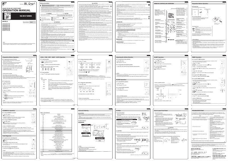 Page 1 de la notice Manuel utilisateur Daikin ATXC50CV1B