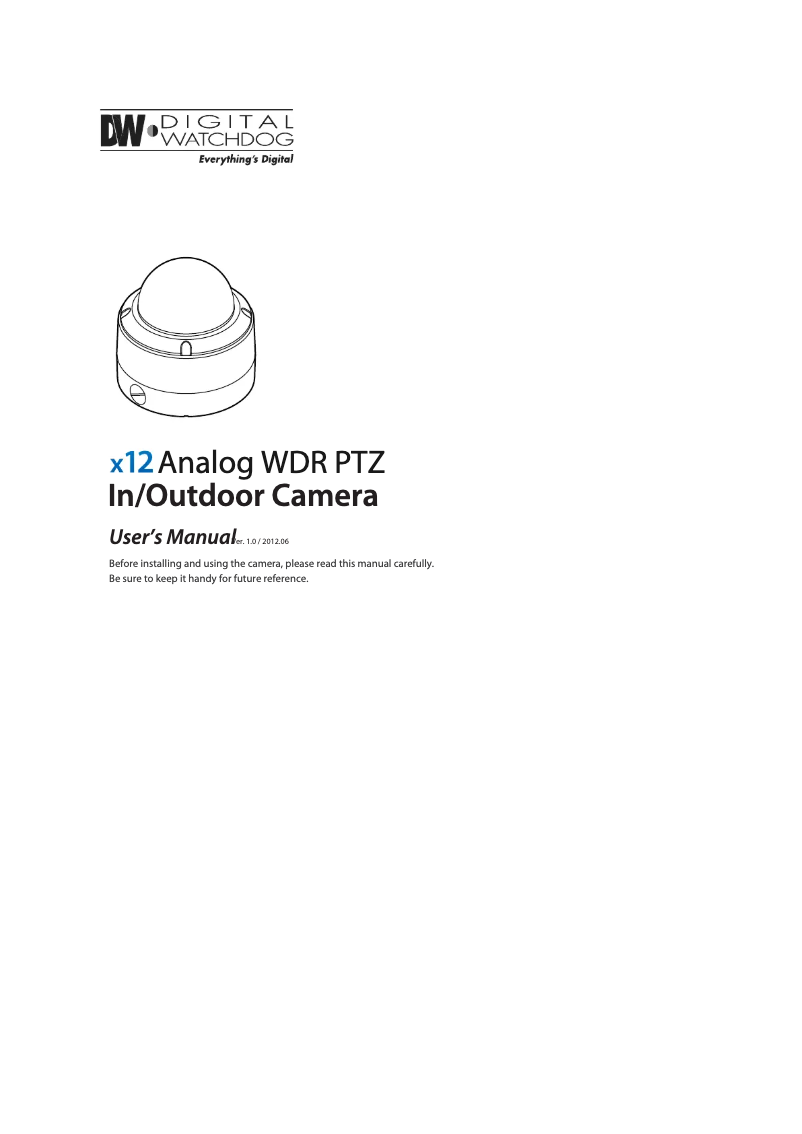 Page n°1 - Manuel utilisateur Digital Watchdog Star-Light DWC-PTZ12X