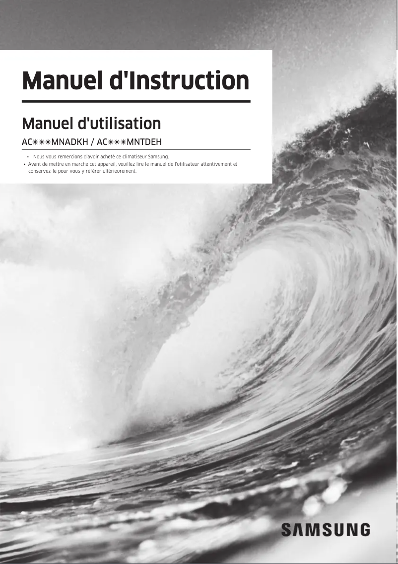 Page n°1 - Manuel utilisateur Samsung AC026MNADKH/EU