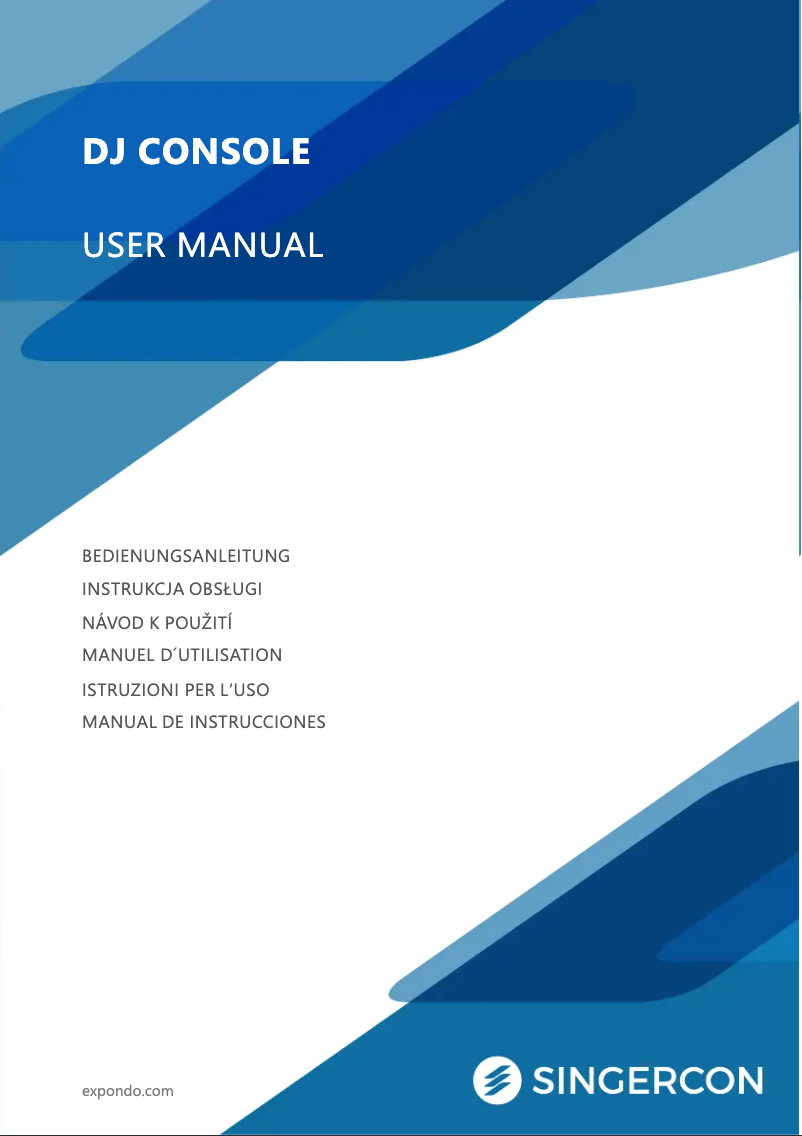 Page n°1 - Manuel utilisateur Singercon CON.DJB01