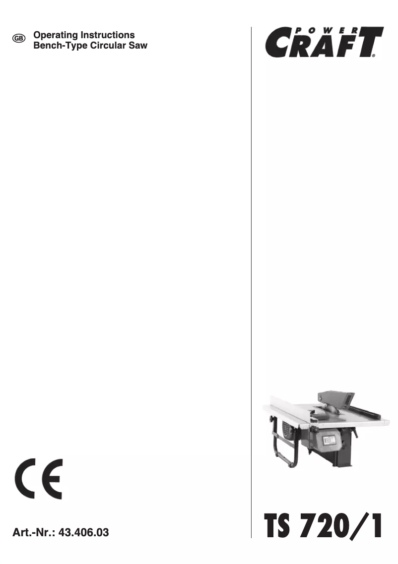 Page 1 de la notice Manuel utilisateur Power Craft TS 720/1