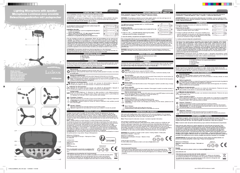 Page 1 de la notice Manuel utilisateur Lexibook S160