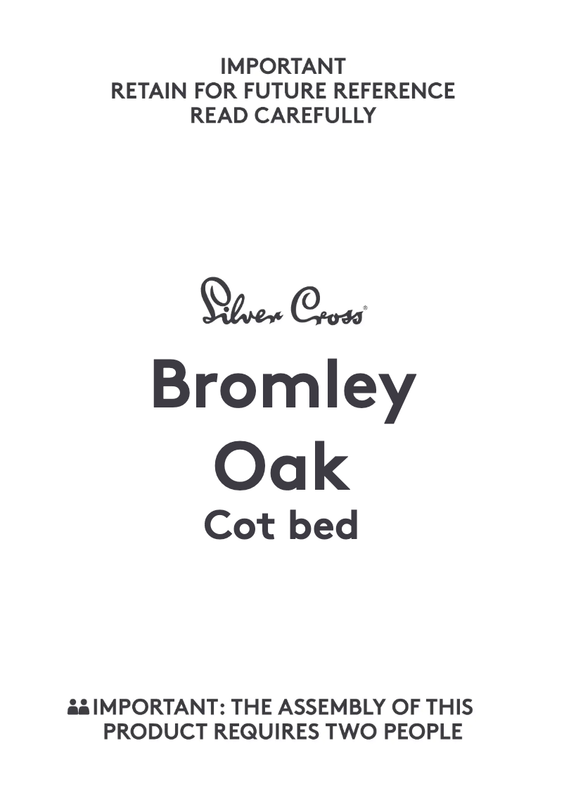 Page 1 de la notice Manuel utilisateur Silver Cross Bromley Oak Cot Bed