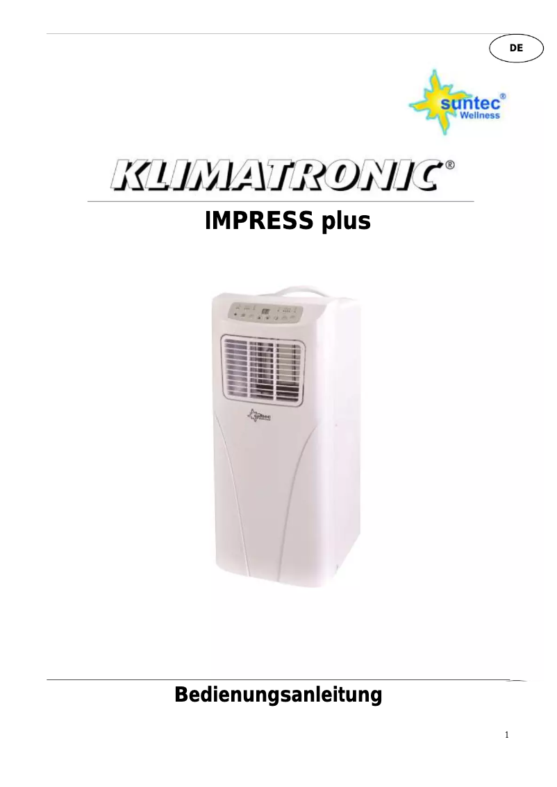 Page 1 de la notice Manuel utilisateur Suntec Impress 27+