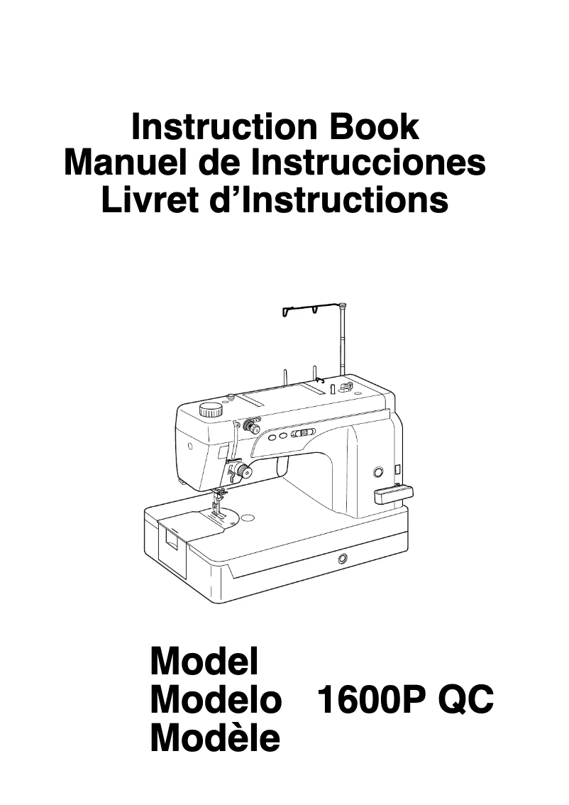 Page n°1 - Manuel utilisateur Janome 1600P QC
