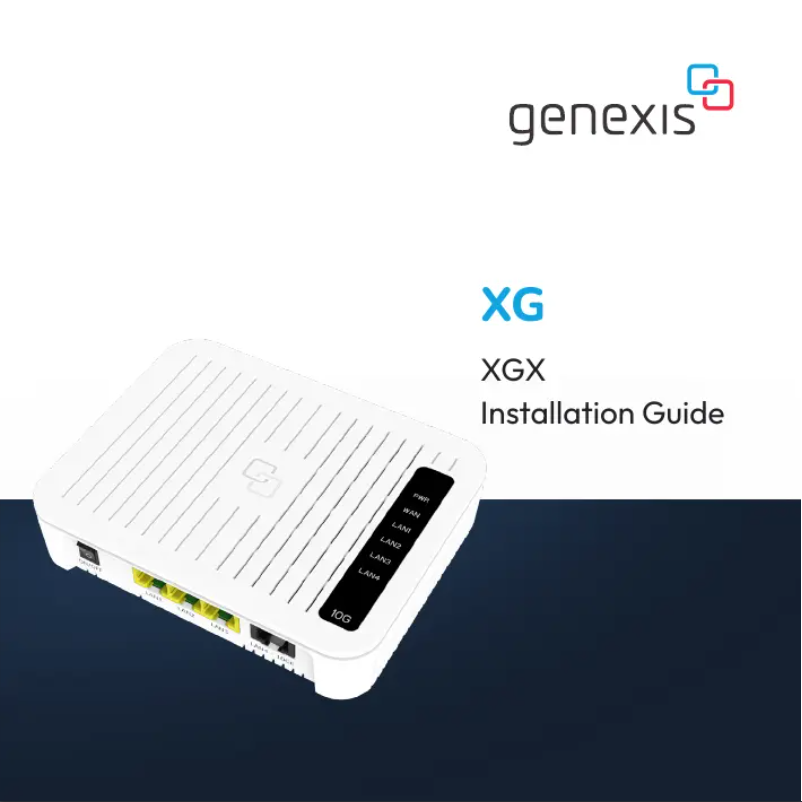 Image de la première page du manuel de l'appareil XGX