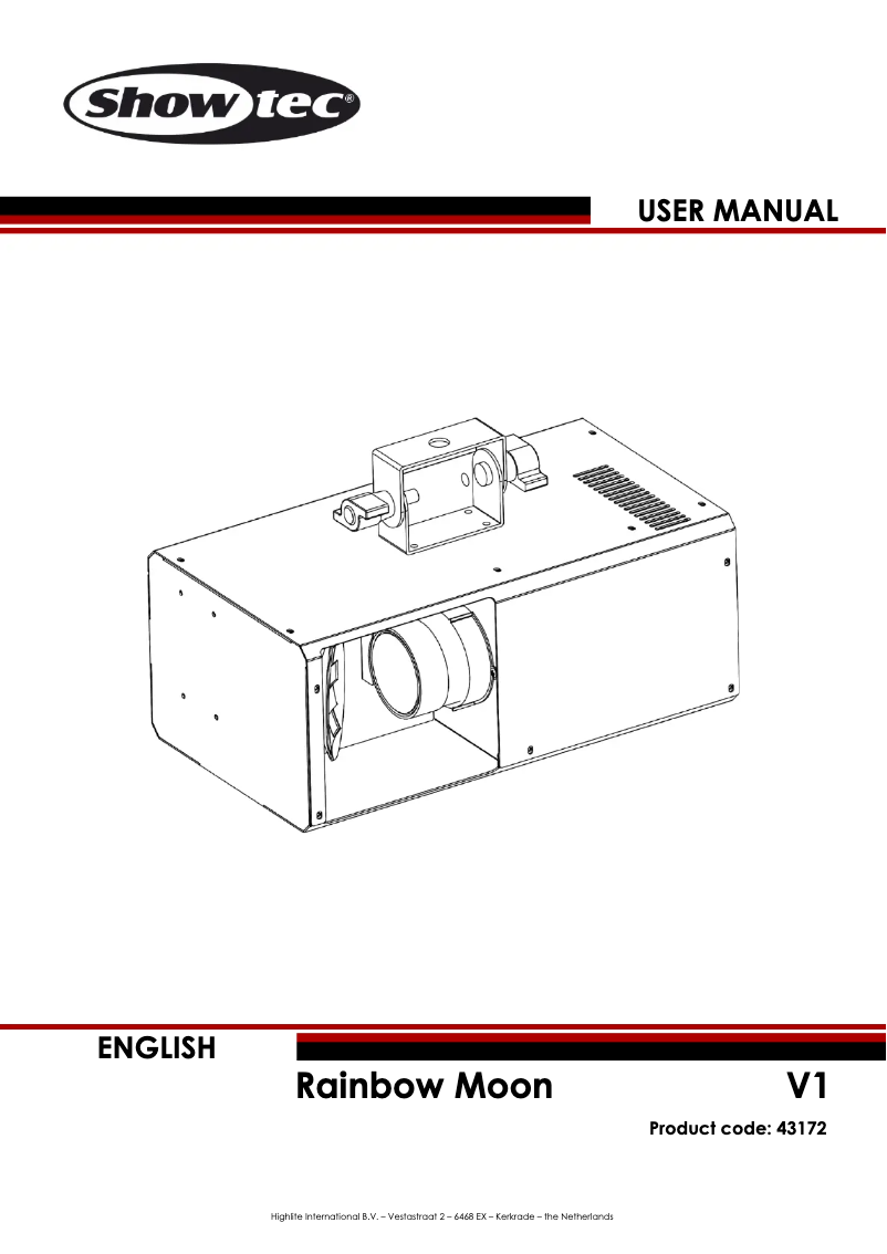 Page 1 de la notice Manuel utilisateur Showtec Rainbow Moon