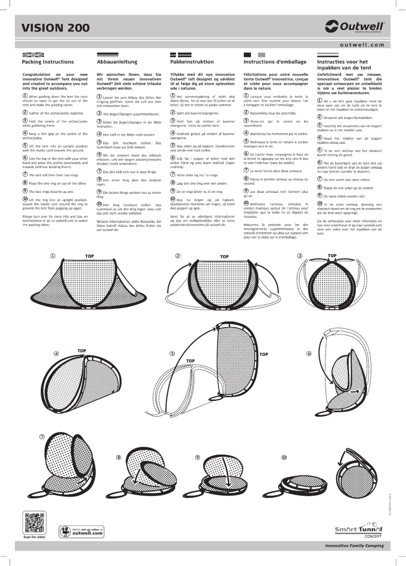 Page 1 de la notice Manuel utilisateur Outwell Smart Tunnal Vision 200