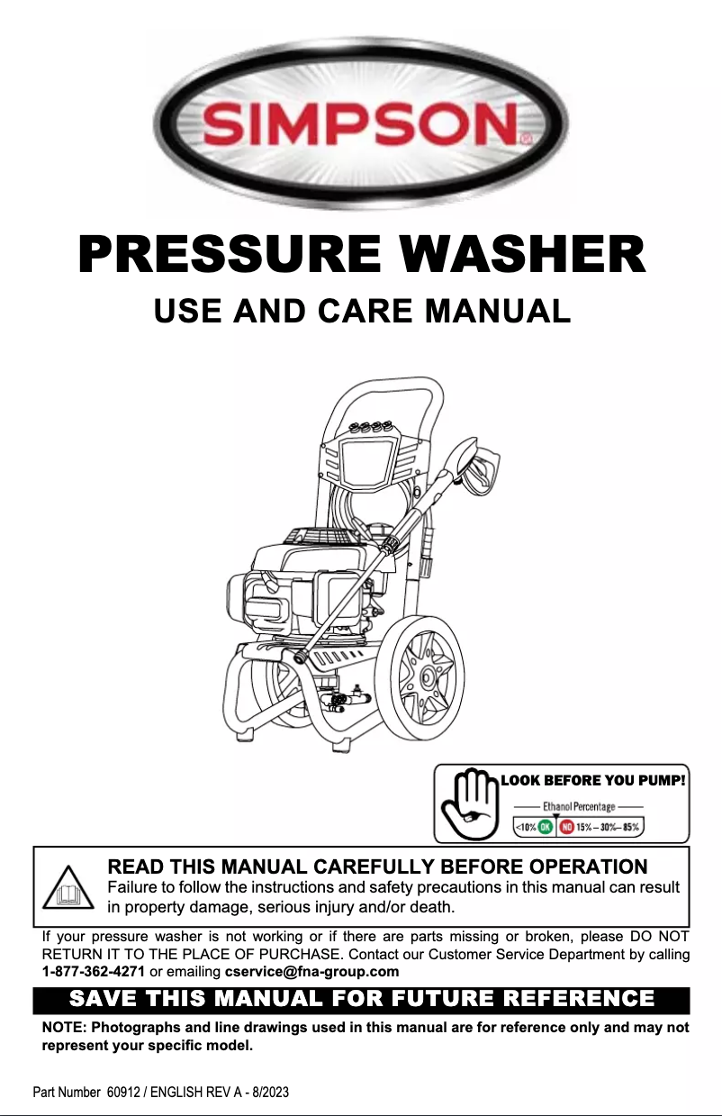 Page n°1 - Manuel utilisateur Simpson CM60912-S