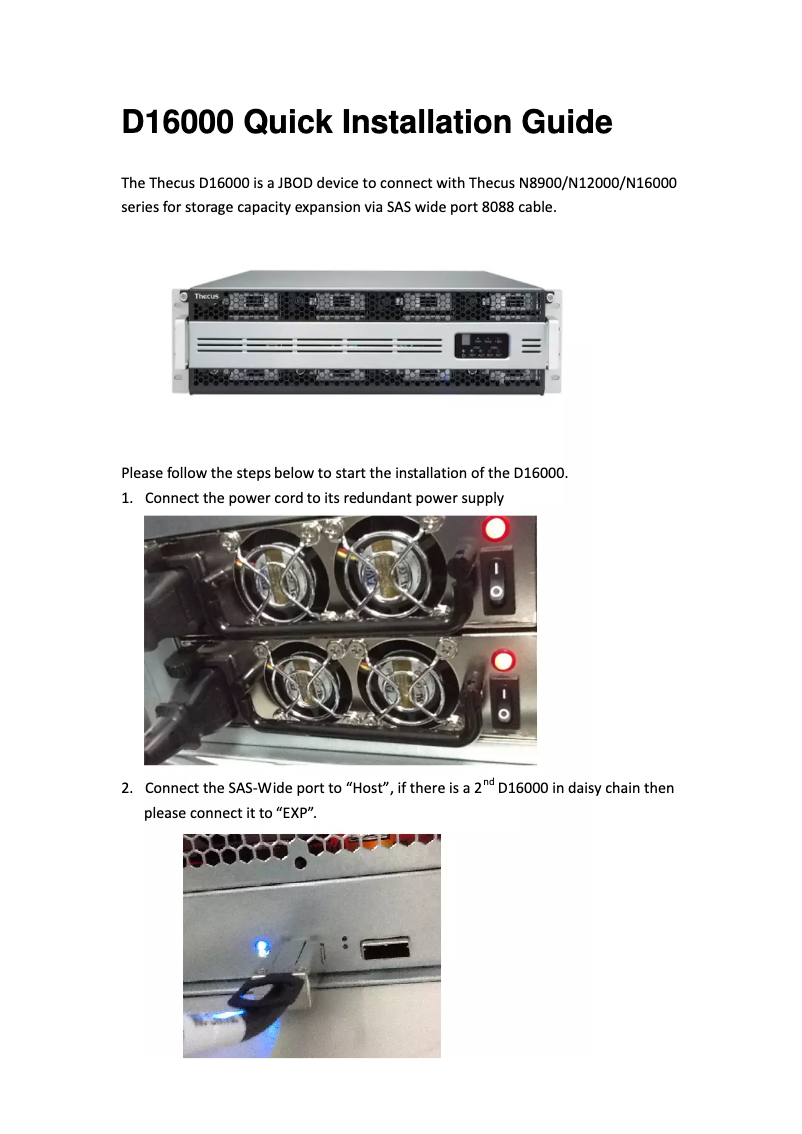 Página 1 del manual Manual de usuario Origin Storage Thecus D16000