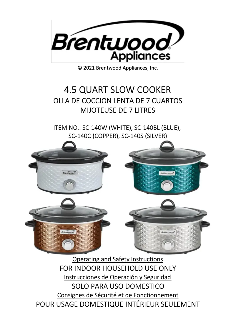 Página 1 del manual Manual de usuario Brentwood SC-140C