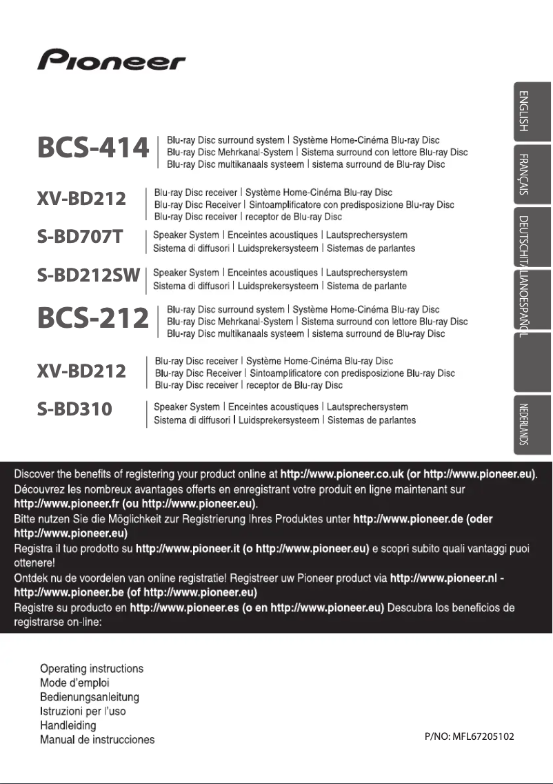 Page 1 de la notice Manuel utilisateur Pioneer BCS-414