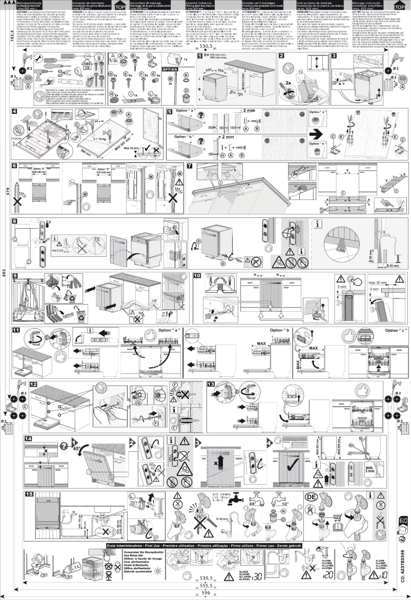 Page n°1 - Guide d'installation Zanussi ZDLN7530