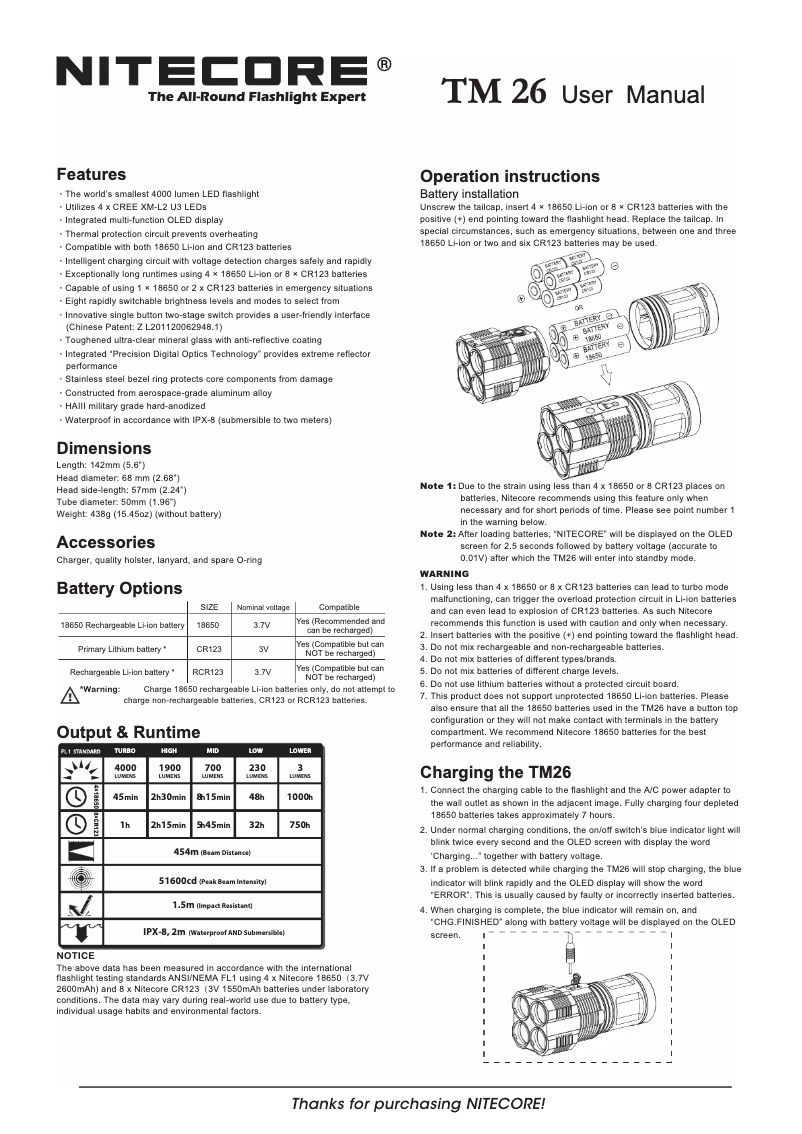 Image de la première page du manuel de l'appareil TM26