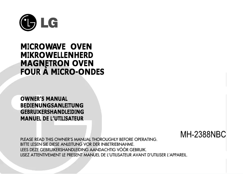 Page n°1 - Manuel utilisateur LG MH-2388NBC