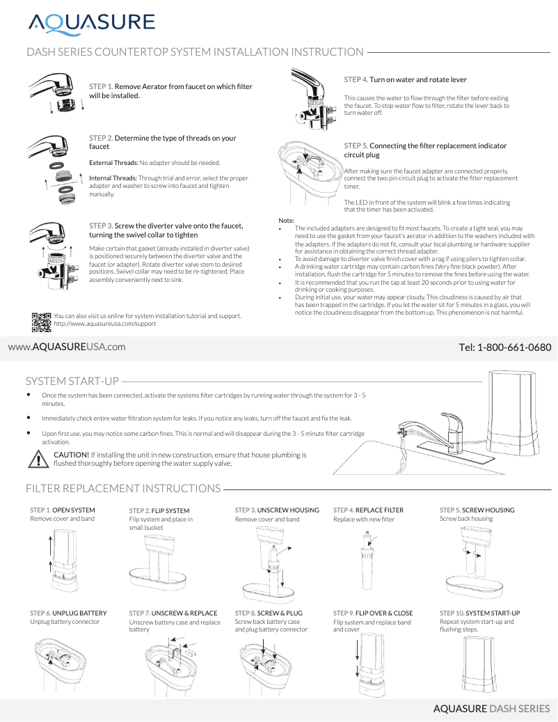 Page 1 de la notice Manuel utilisateur Aquasure AS-D100MCB