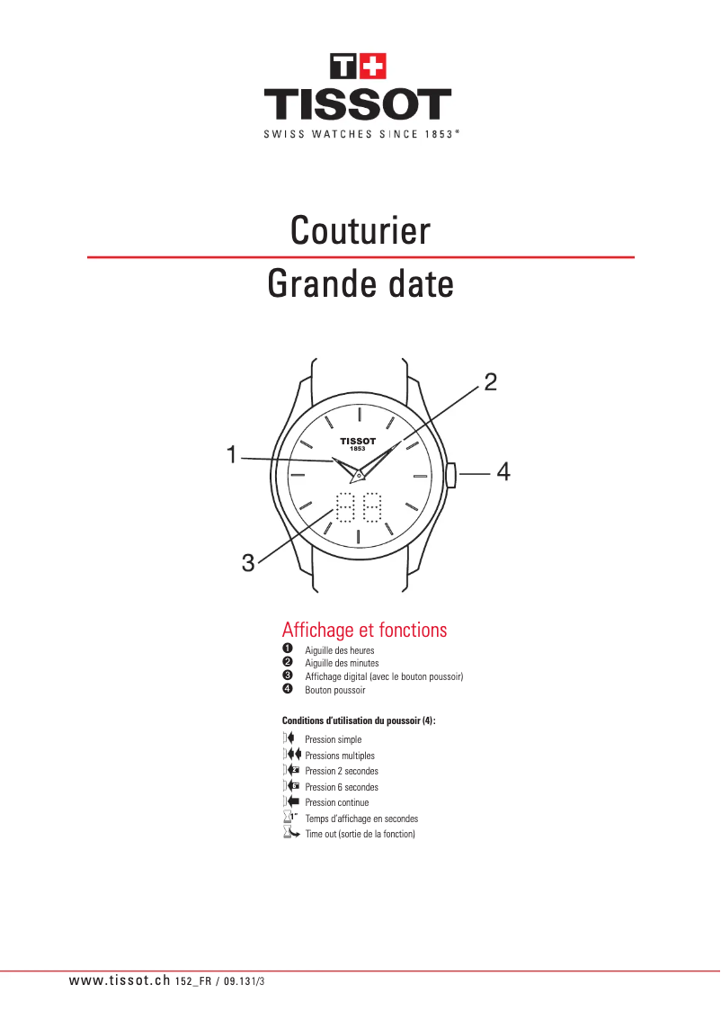 Image de la première page du manuel de l'appareil Couturier Secret Date Lady