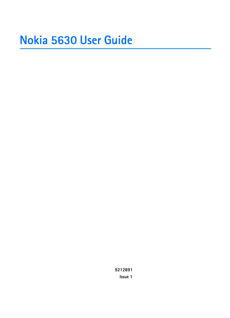 Page 1 de la notice Manuel utilisateur Nokia 5630 XpressMusic