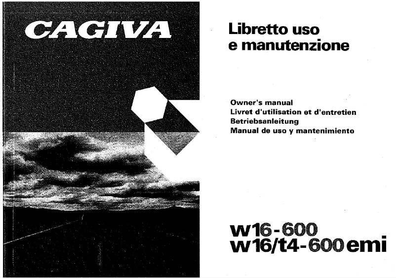 Page n°1 - Manuel utilisateur Cagiva W16-600 (1998)