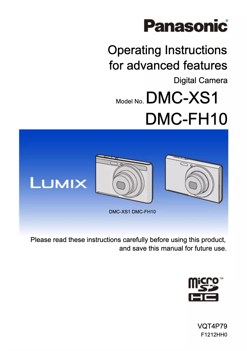 Page 1 de la notice Manuel utilisateur Panasonic Lumix DMC-FH10