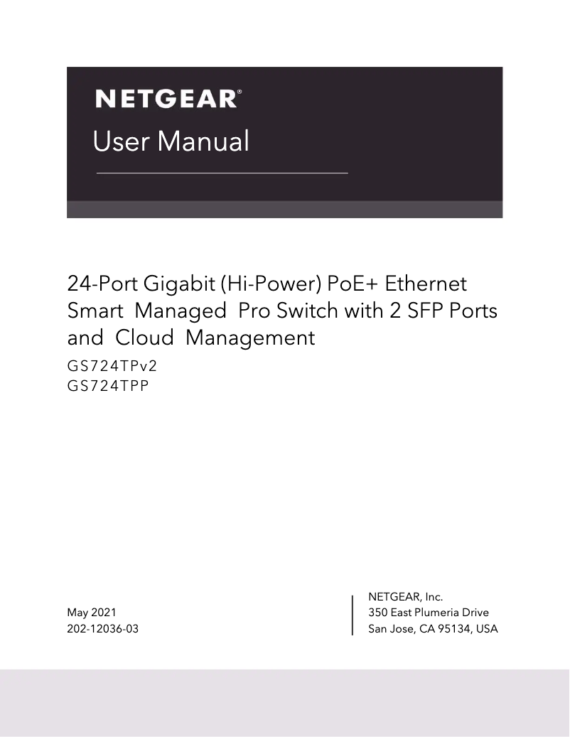 Page 1 of the manual User Manual Netgear GS724TP