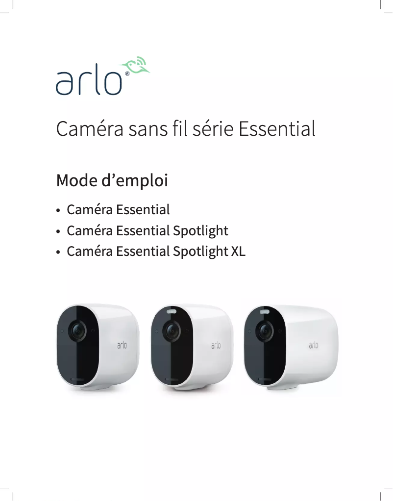 Page 1 de la notice Manuel utilisateur Arlo Essential Spotlight