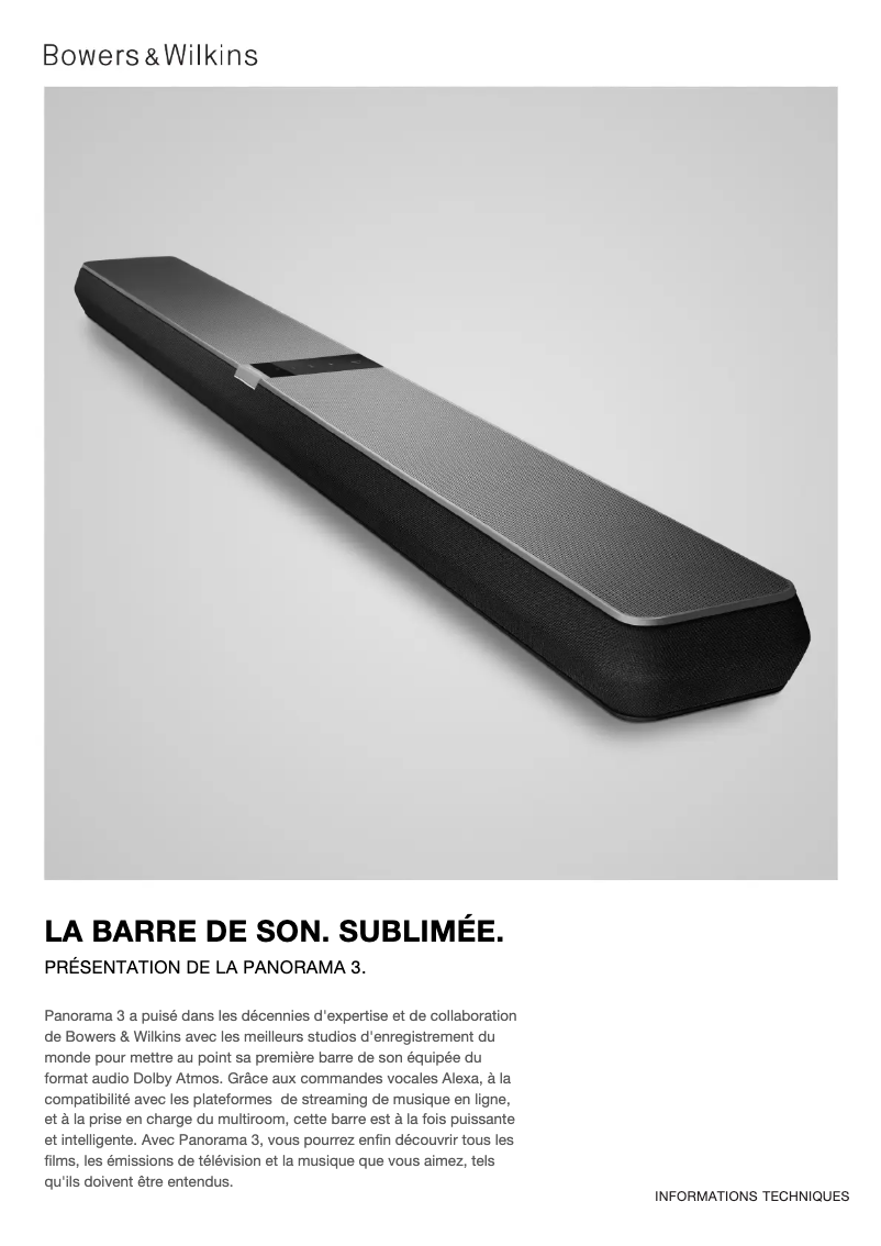 Página 1 del manual Ficha técnica Bowers & Wilkins Panorama 3