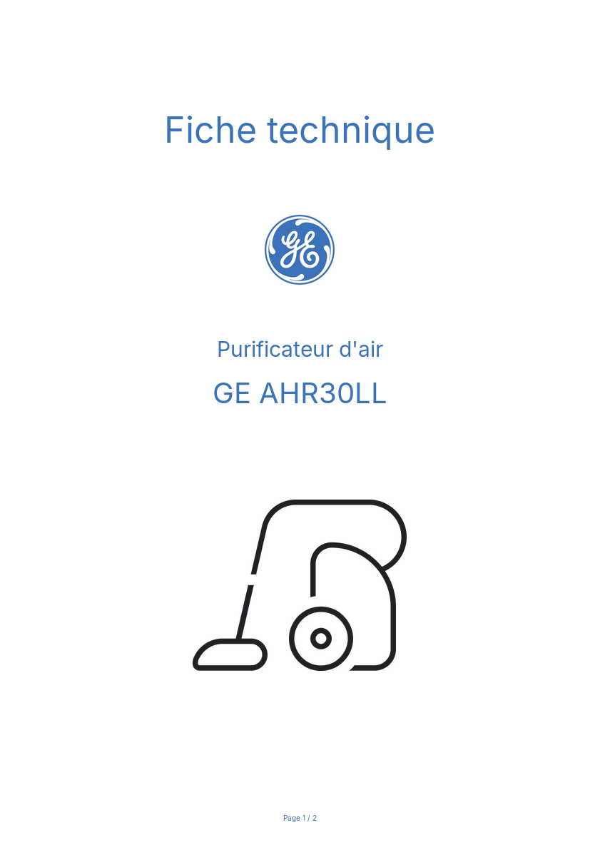 Image de la première page du manuel de l'appareil AHR30LL