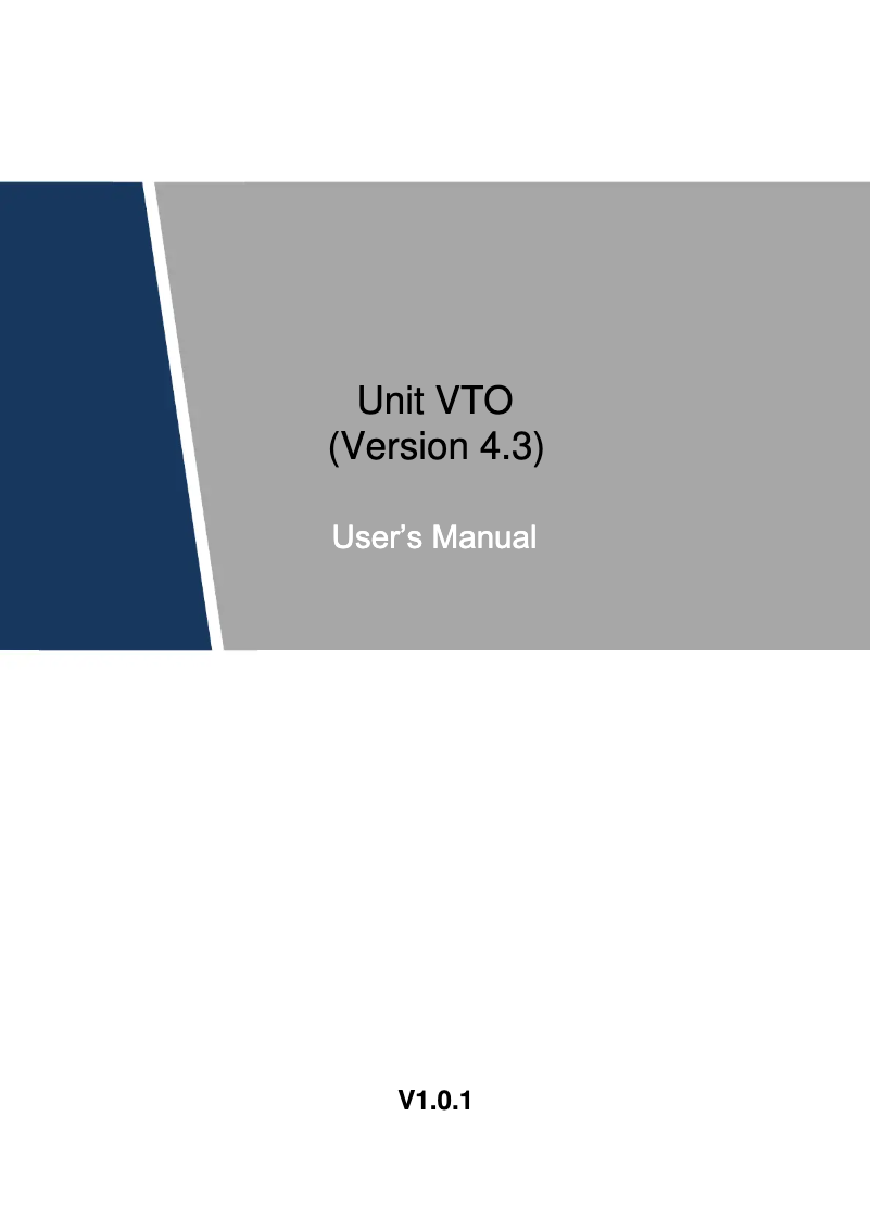 Page n°1 - Manuel utilisateur Dahua Technology VTO7521G