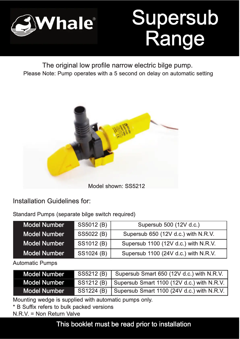 Page 1 of the manual User Manual Whale Supersub