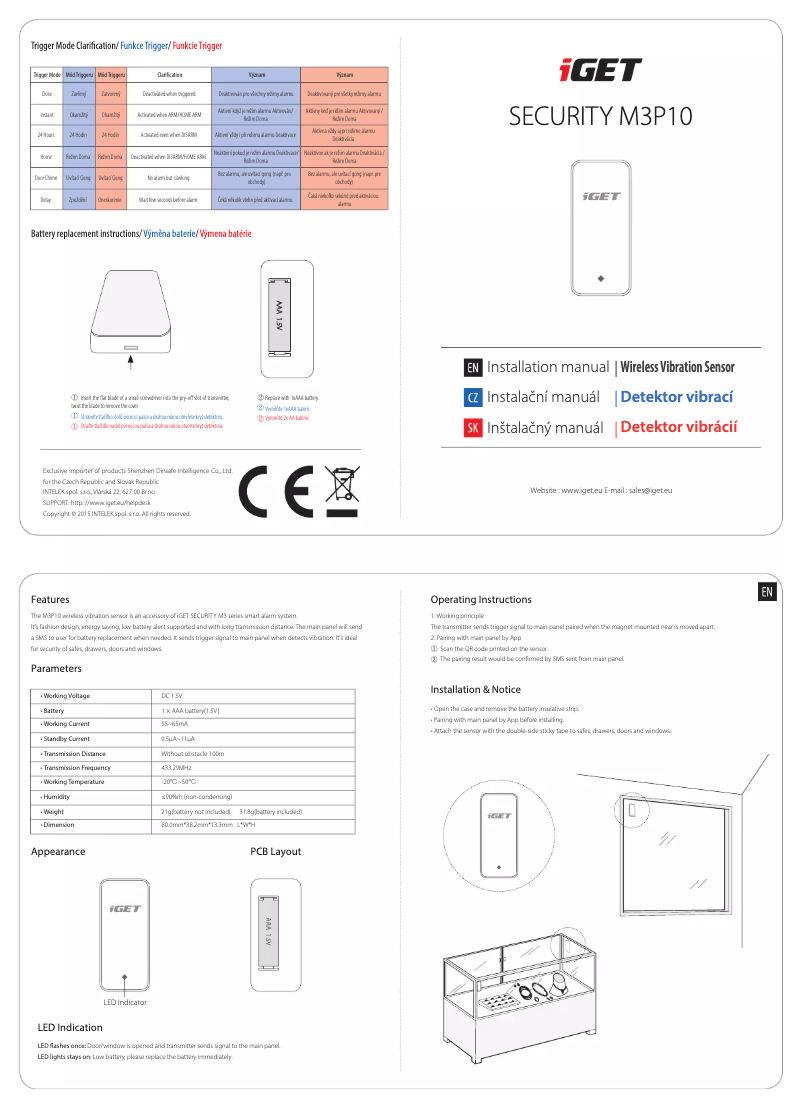 Página 1 del manual Manual de usuario iGET SMART Security M3P10