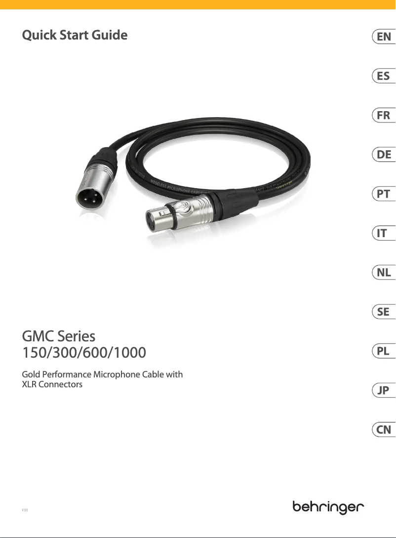 Page n°1 - Manuel utilisateur Behringer GMC-1000