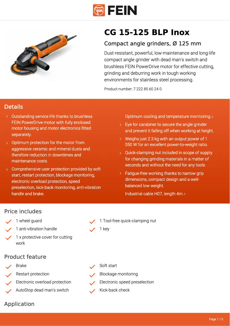 Image de la première page du manuel de l'appareil CG 15-125 BLP Inox