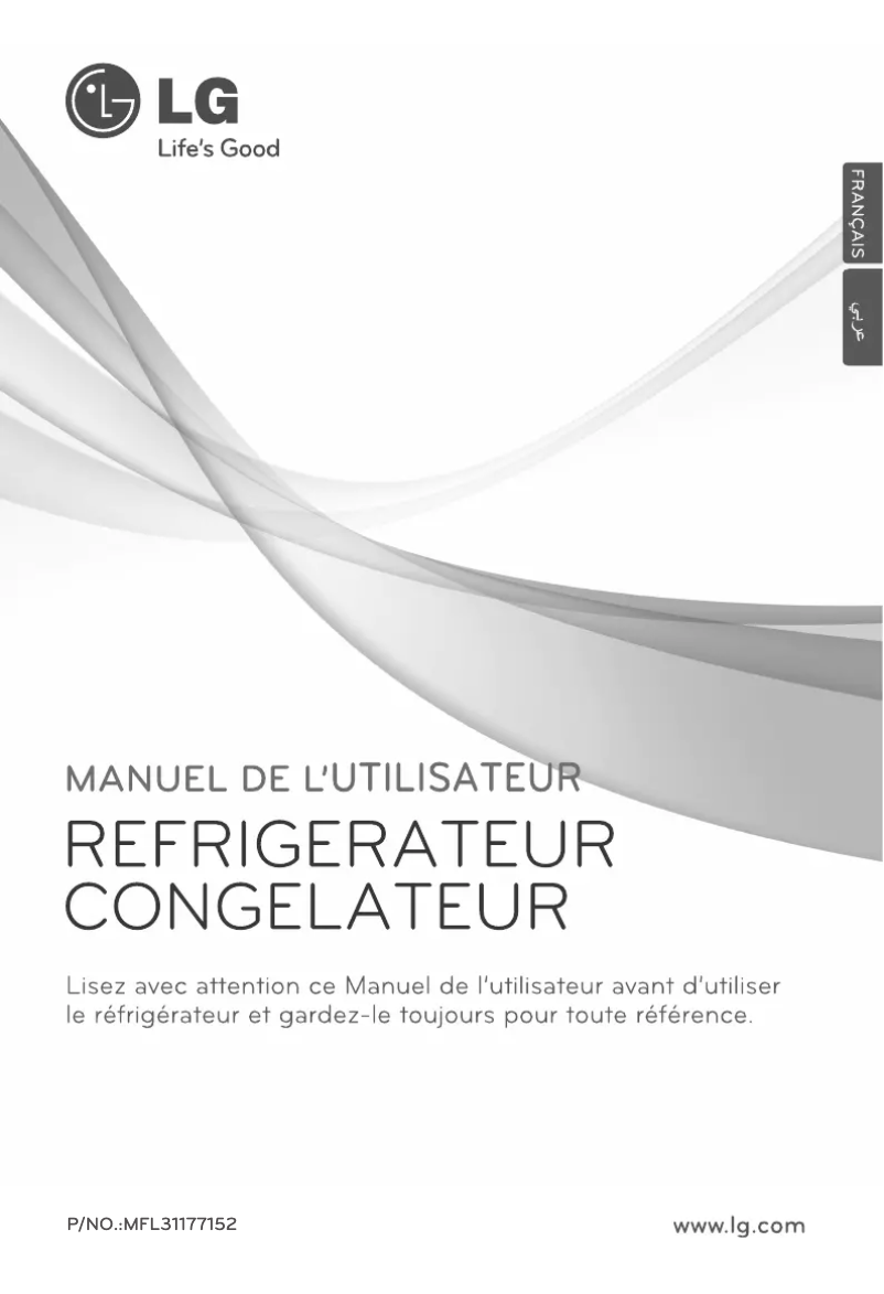 Page 1 de la notice Manuel utilisateur LG GR-B419BVQK