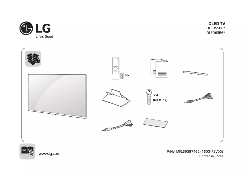 Page 1 de la notice Manuel utilisateur LG OLED65B6V
